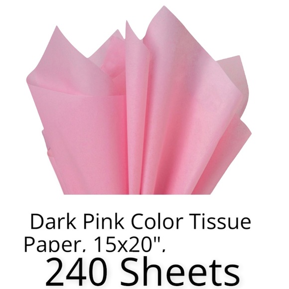 📦 SALE 📦  Tissue Paper, Dark Pink, Bulk Pack, 240 Sheets, 15x20 - Picture 2 of 2